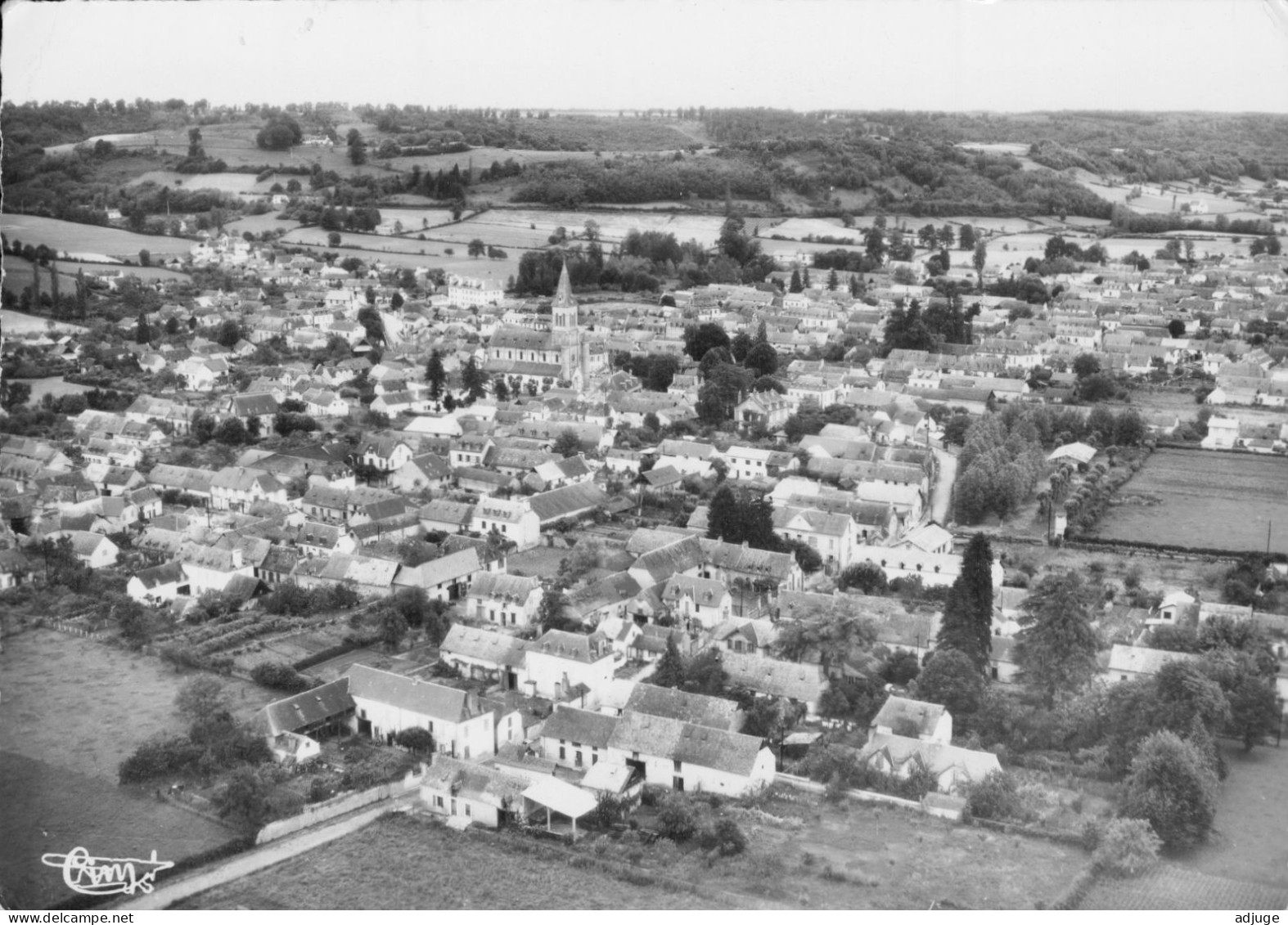 CPSM- 65- OSSUN - Vue  Panoramique Aérienne - L'Eglise - Années 60 * 2 Scans - Ossun