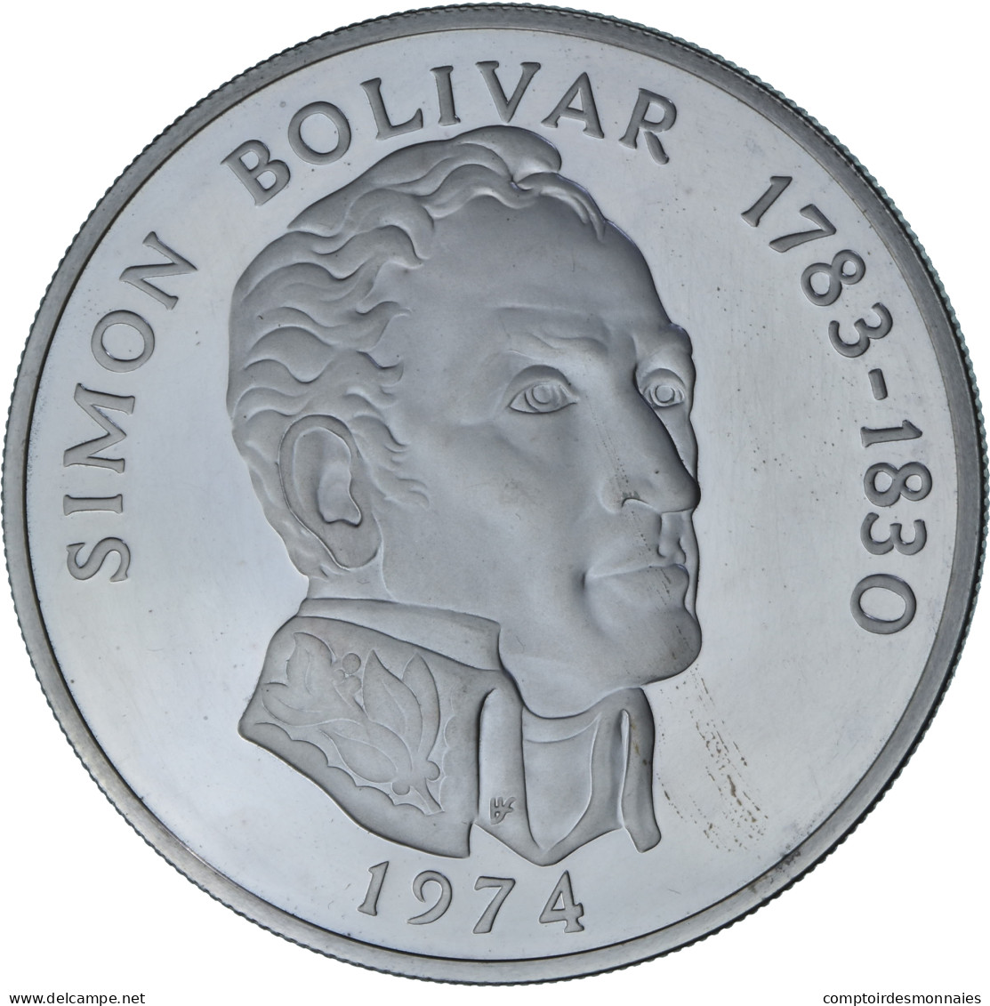 Panama, 20 Balboas, Simon Bolivar, 1974, Franklin Mint, Argent, FDC, KM:31 - Panamá