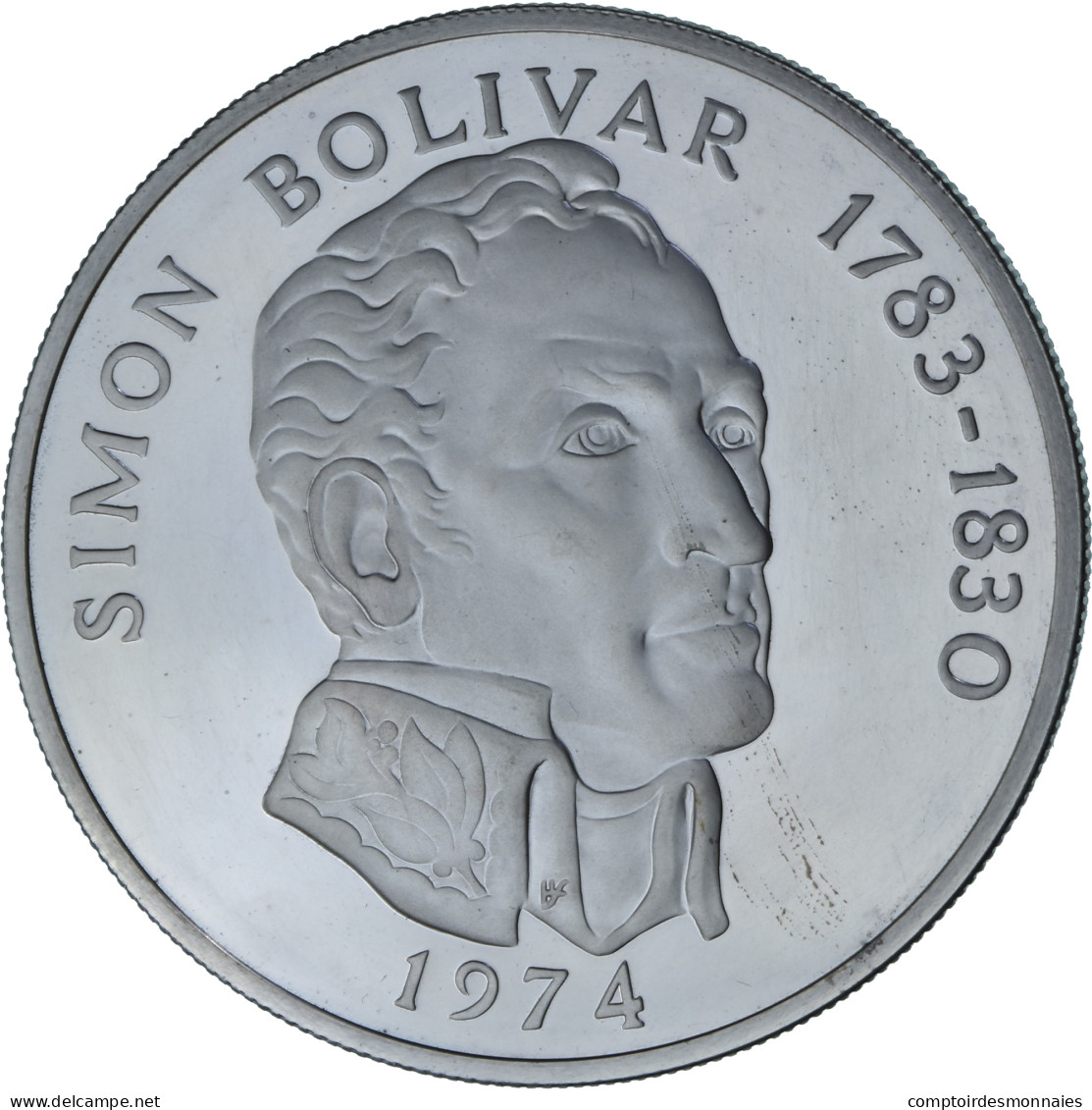 Panama, 20 Balboas, Simon Bolivar, 1974, Franklin Mint, Argent, FDC, KM:31 - Panama