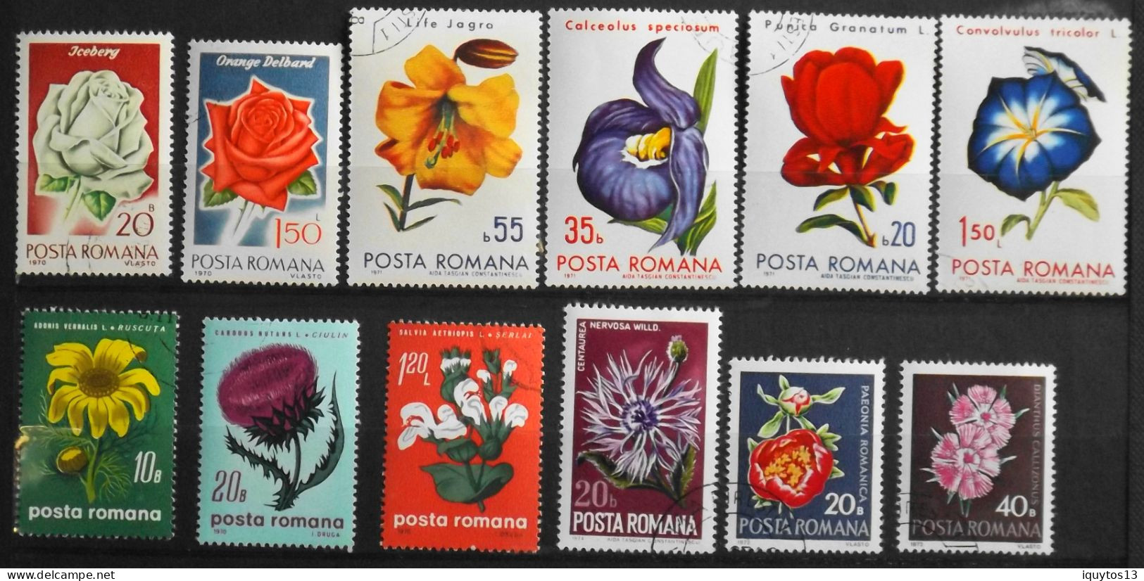 Lot De 12 Timbres - ROUMANIE POSTA ROMANA - FLEURS Diverses 1970/80 - Oblitérés - Lotes & Colecciones