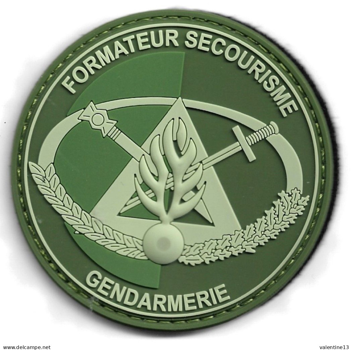 Ecusson PVC GENDARMERIE NATIONALE MONITEUR SECOURISME VERT - Polizia