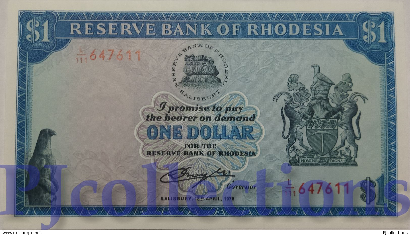 RHODESIA 1 DOLLAR 1978 PICK 34c UNC - Rhodesië