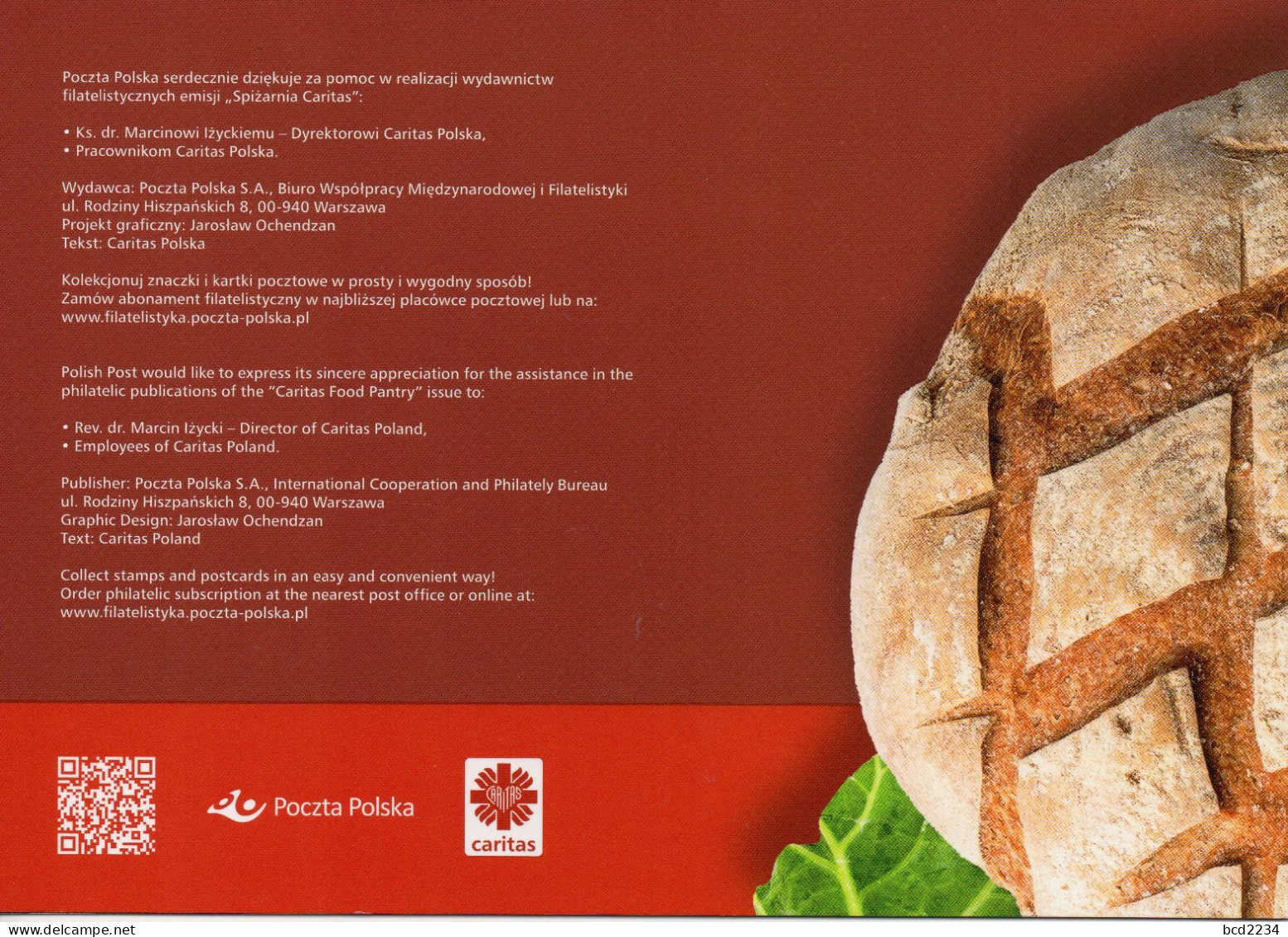 POLAND 2023 POST LIMITED EDITION PHILATELIC FOLDER: CARITAS FOOD PANTRY CHARITY DON'T WASTE FOOD CHANGE YOUR WAYS - Cartas & Documentos