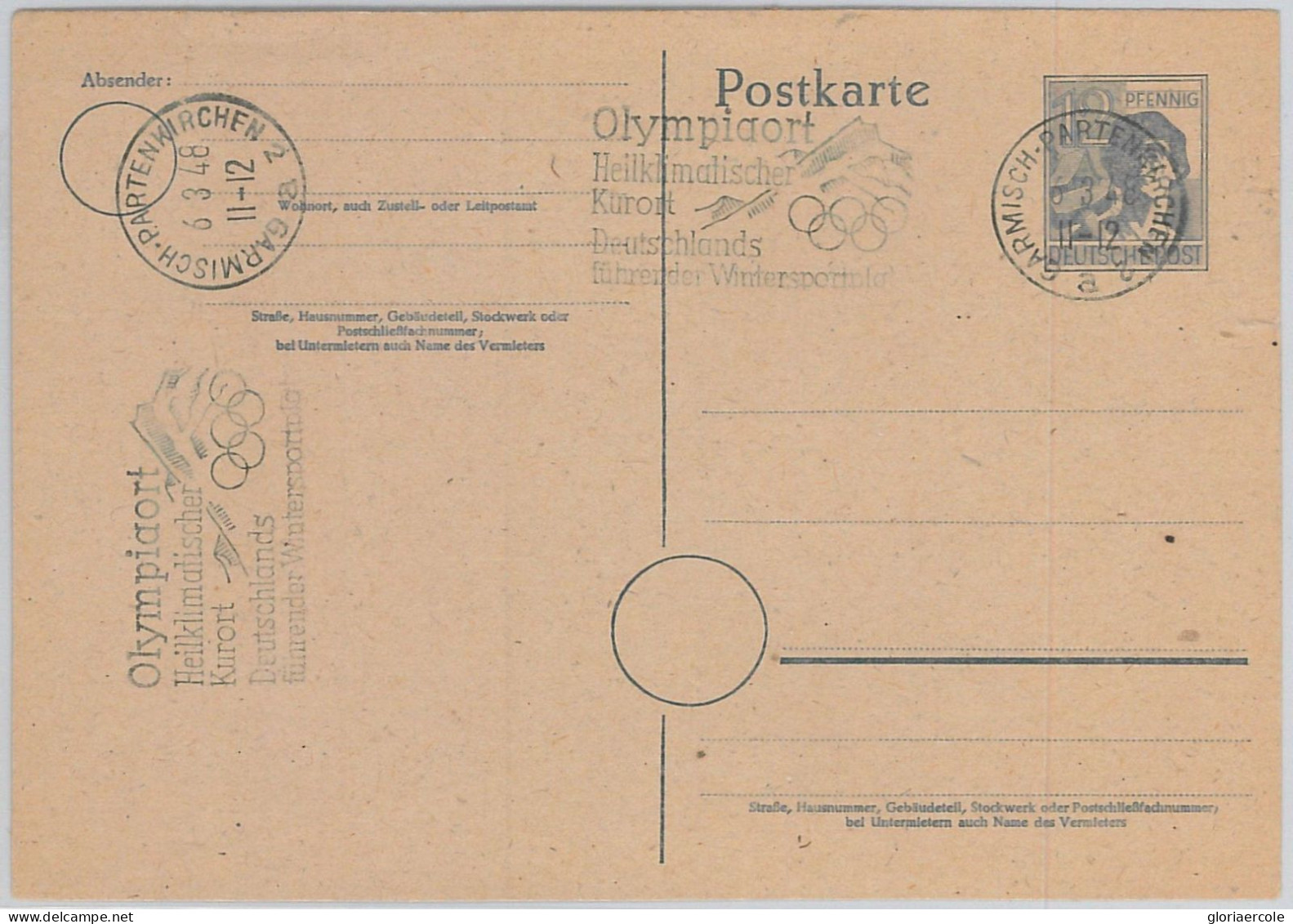 51126 - GERMANY - POSTAL HISTORY - WINTER OLYMPIC Postmark On STATIONERY 1948 - Hiver 1948: St-Moritz