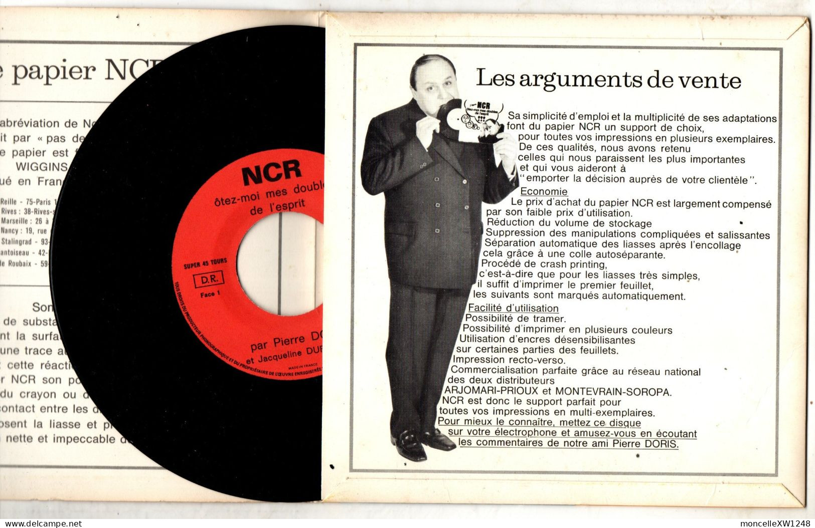 Pierre Doris - 45 T SP Papier NCR (1972) - Comiques, Cabaret