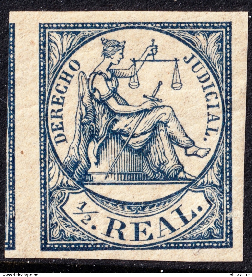 ESPAGNE / ESPANA - COLONIAS (serie Conjunta) 1865 Sello Fiscal "DERECHO JUDICIAL" 1/2R Azul - Nuevo - Kuba (1874-1898)