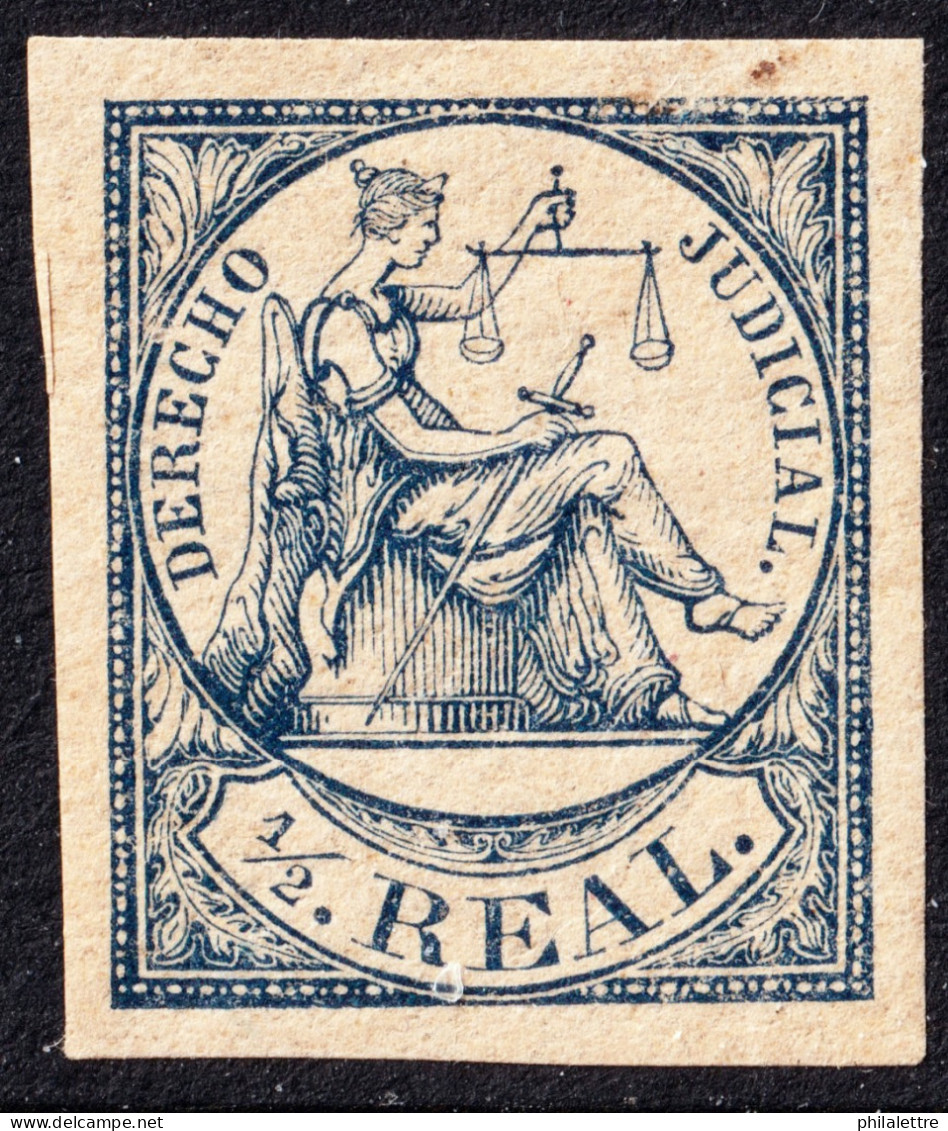 ESPAGNE / ESPANA - COLONIAS (serie Conjunta) 1865 Sello Fiscal "DERECHO JUDICIAL" 1/2R Azul - Nuevo - Cuba (1874-1898)