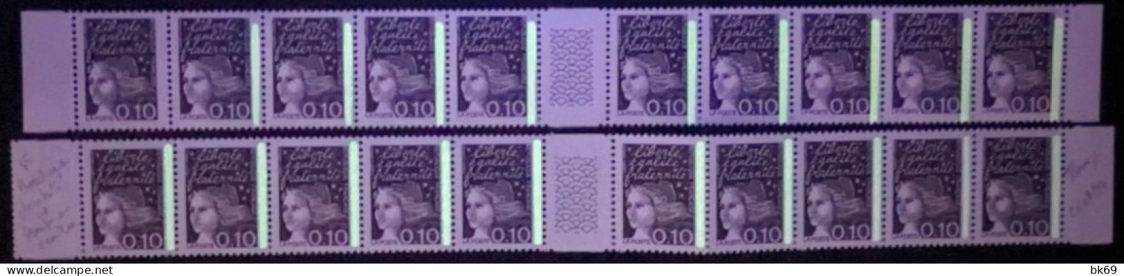 3086c** Bande 10 Avec 1 Timbre Sans Phosphore Tenant à Normal + Bande Avec Bdf Dentelé Deux Belles Variétés Dans Ce Lot - Unused Stamps