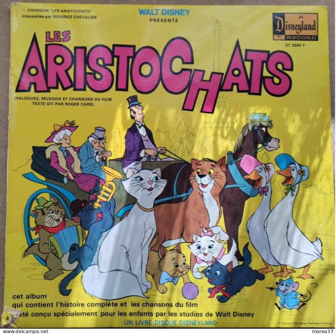 LES ARISTOCHATS Avec Livre Intérieur  Par Maurice CHEVALIER    DISNEYLAND RECORD  ST 3995   (CM1) - Niños