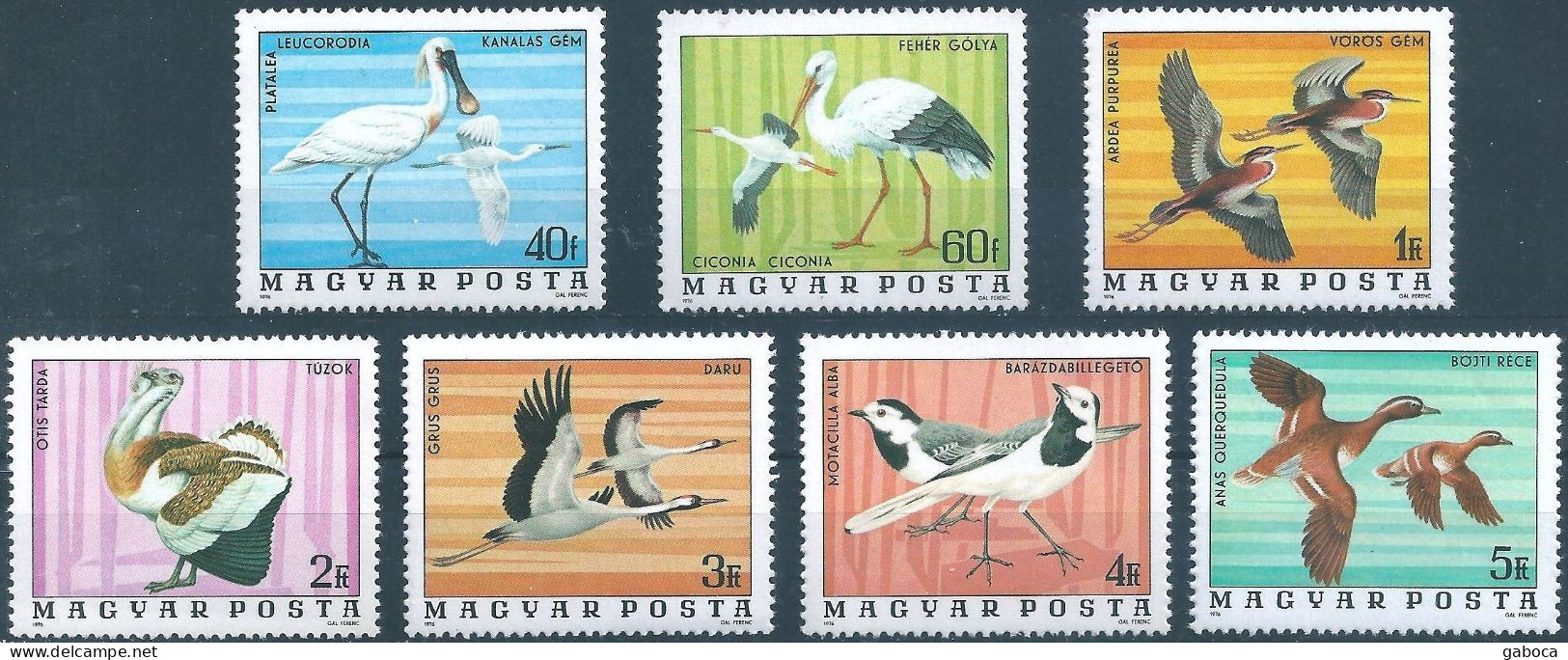 C5211 Hungary Animal Bird Long-Legged Wading Bustard Full Set MNH - Swallows