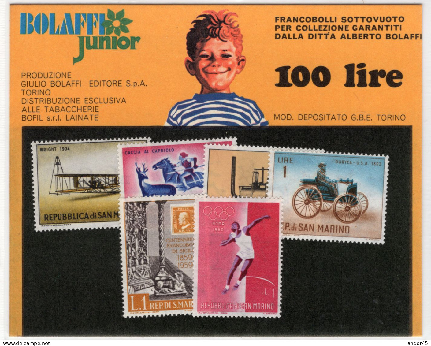 SAN MARINO  CINQUE  VALORI NUOVI FRANCOBOLLI SOTTOVUOTO PER COLLEZIONE GARANTITI DALLA DITTA ALBERTO BOLAFFI  MOLTO BEL - Storia Postale