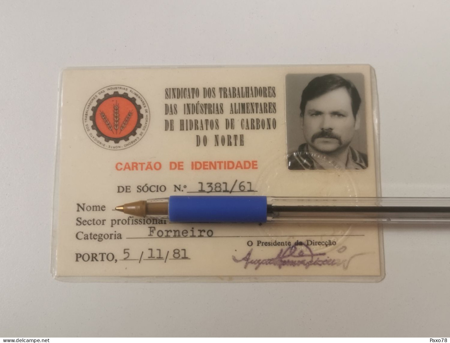 Carta De Identidade, Sindicato Dos Trabalhadores Das Industrias Alimentares De Hidratos De Carbono Do Norte 1981 - Storia Postale