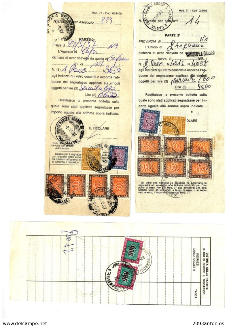 SP10) SEGNATASSE N. 3 RICEVUTE - Postage Due