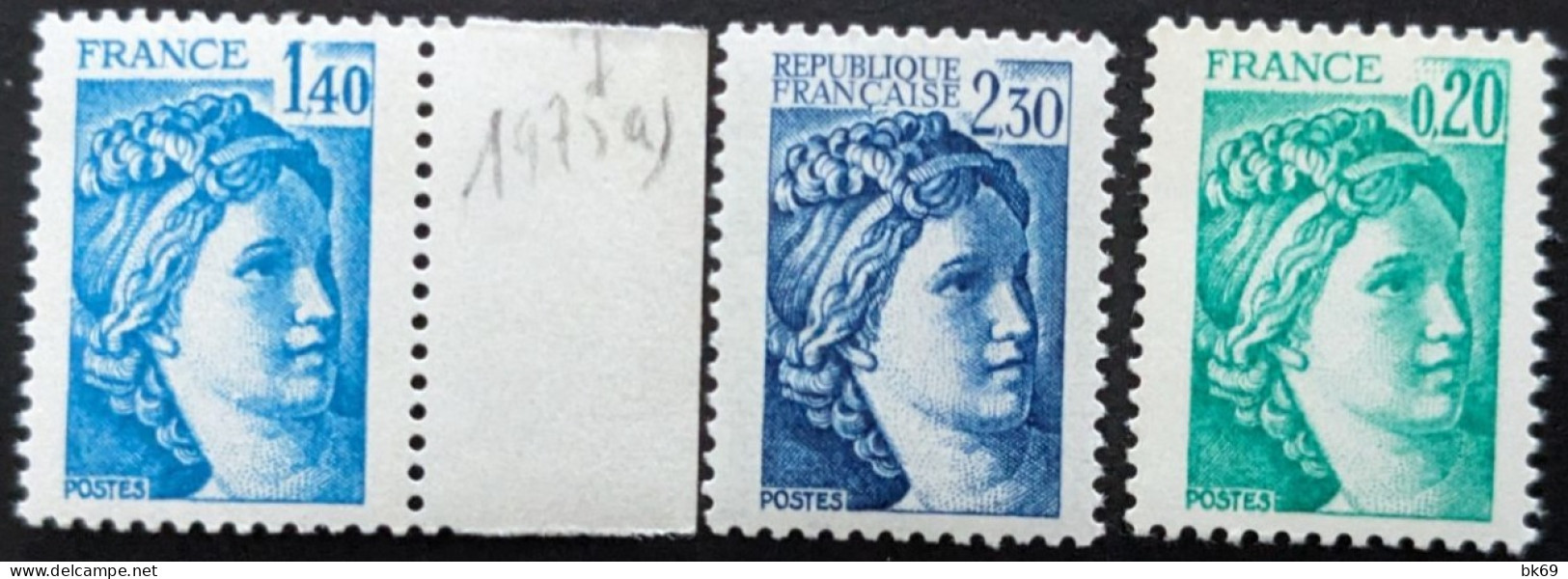 3 Variétés 1967a ,1975a GT, 2156b GT** Cote 6.70€ - Unused Stamps