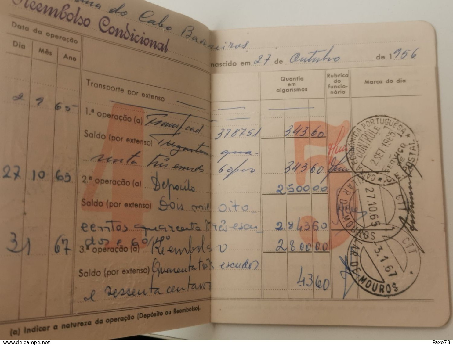 Caixa Geral De Depositos, Credito E Providencia 1965 - Brieven En Documenten