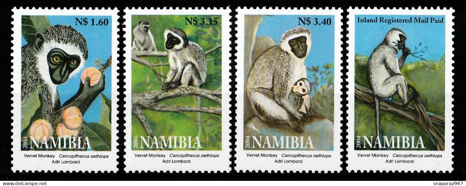 2004 Namibia Green Monkey Set MNH** B529 - Apen