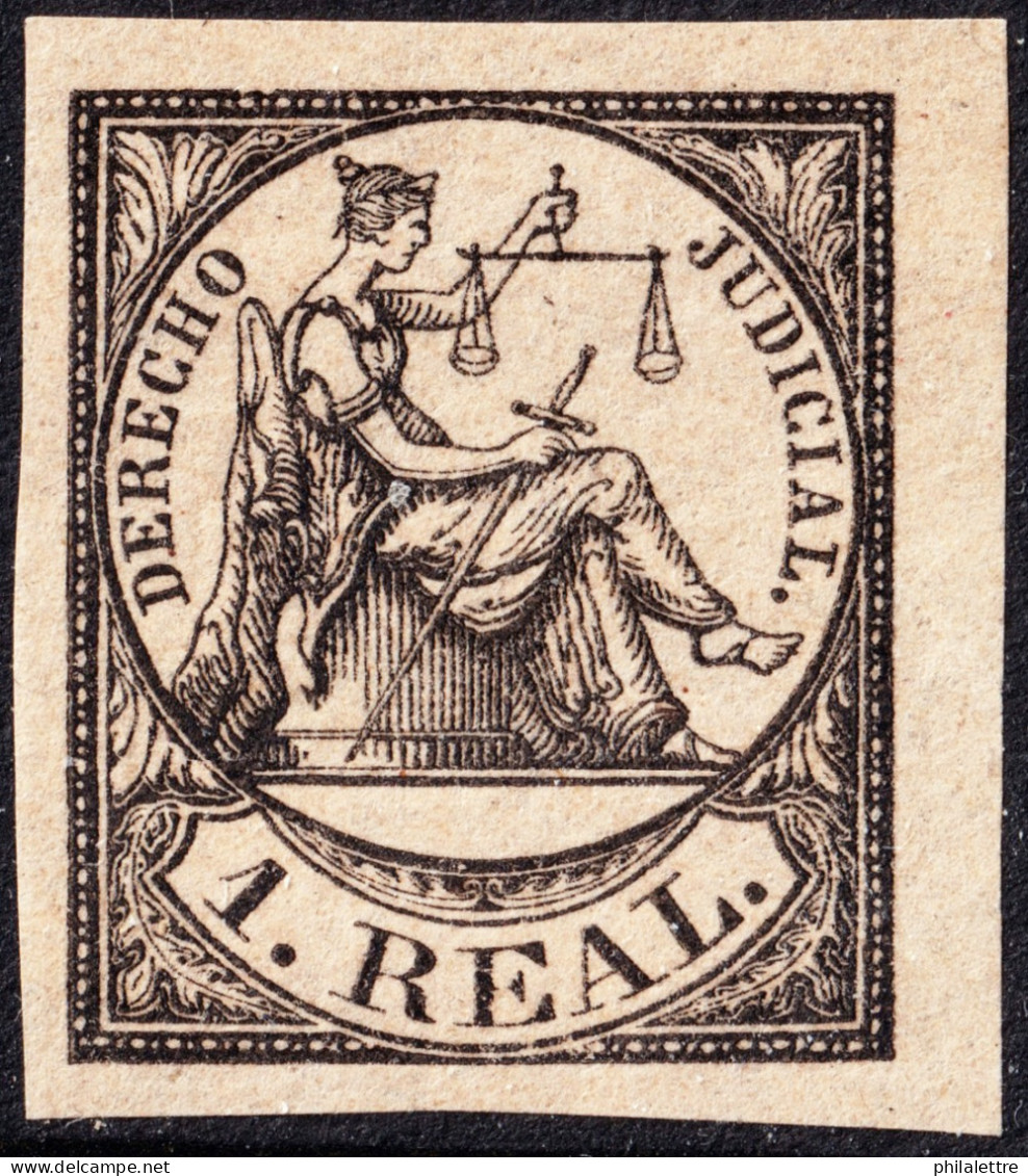 ESPAGNE / ESPANA - COLONIAS (serie Conjunta) 1865 Sello Fiscal "DERECHO JUDICIAL" 1R Negro - Sin Goma - Kuba (1874-1898)