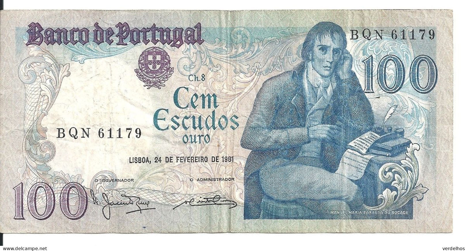 PORTUGAL 100 ESCUDOS 1981 VF P 178 B - Portogallo