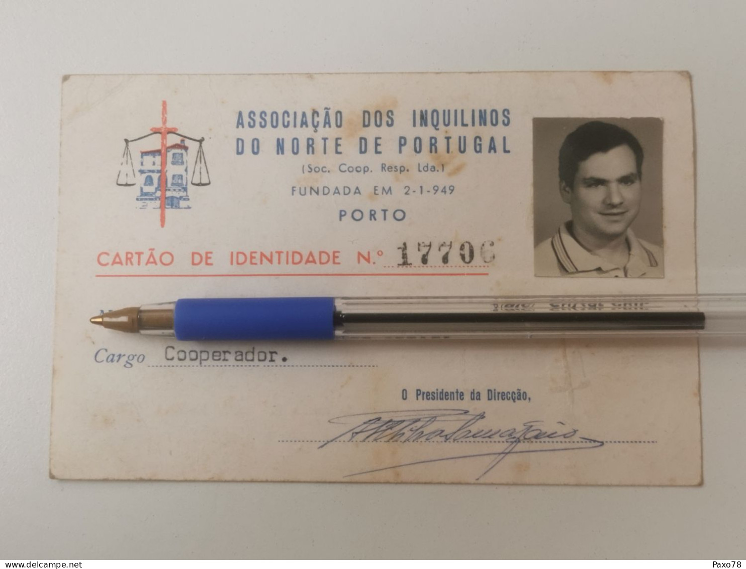 Cartâo De Identidade, Associaçâo Dos Inquilinos Do Norte 1975 - Covers & Documents