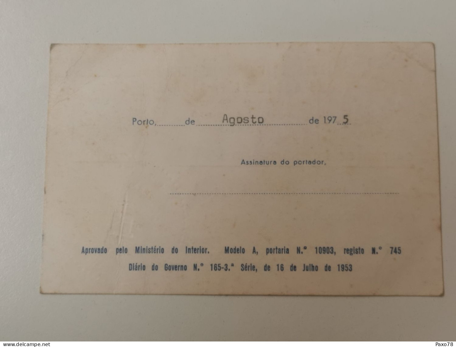 Cartâo De Identidade, Associaçâo Dos Inquilinos Do Norte 1975 - Lettres & Documents