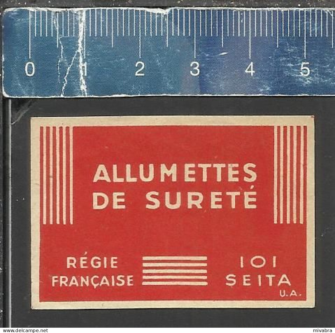 ALLUMETTES DE SURETÉ RÉGIE FRANÇAISE 101 SEITA ( AVEC LETTRES U. A.) - OLD MATCHBOX LABEL FRANCE - Boites D'allumettes - Etiquettes