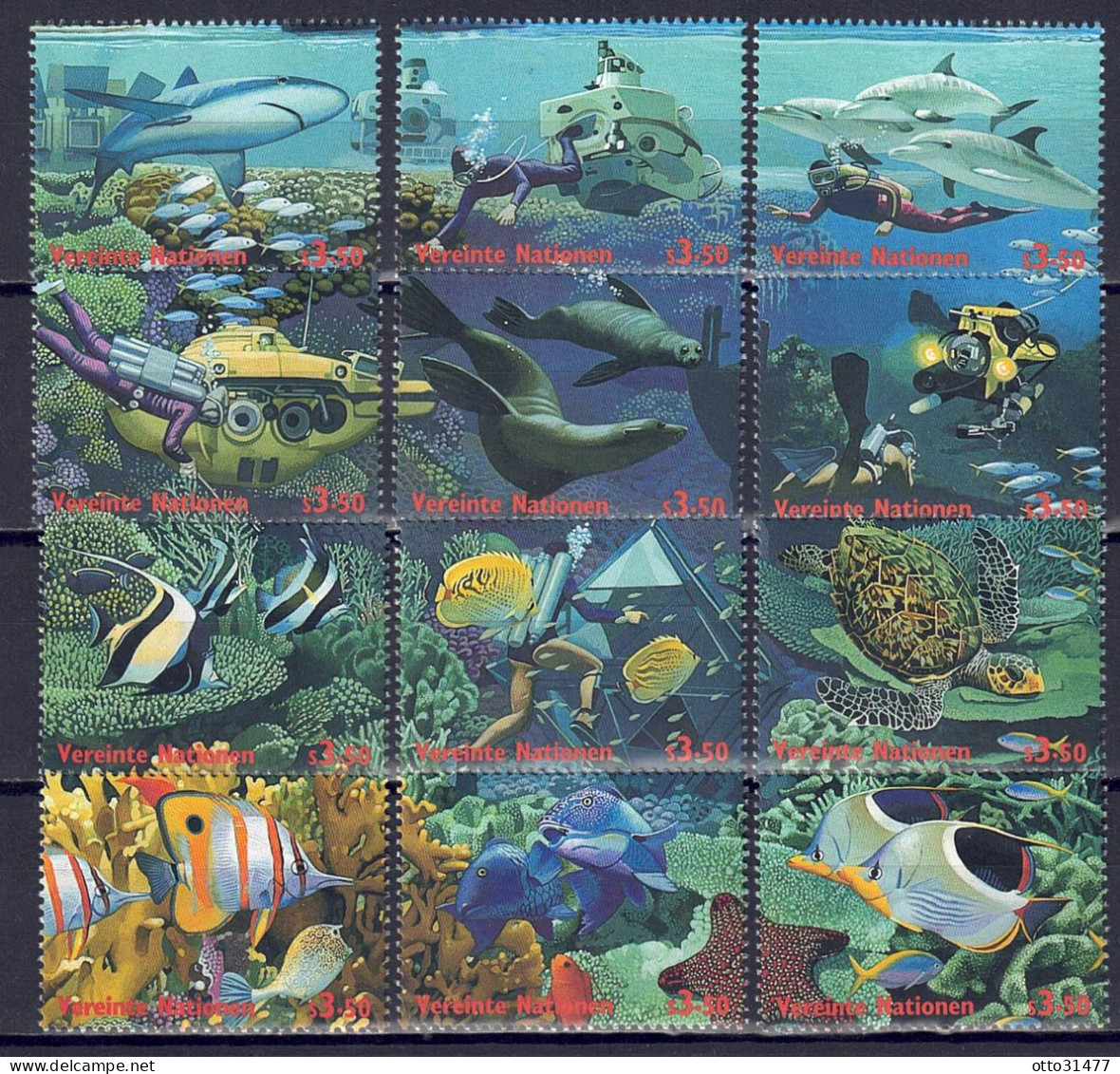 UNO Wien 1998 - Jahr Des Ozeans, Nr. 252 - 263, Postfrisch ** / MNH - Unused Stamps