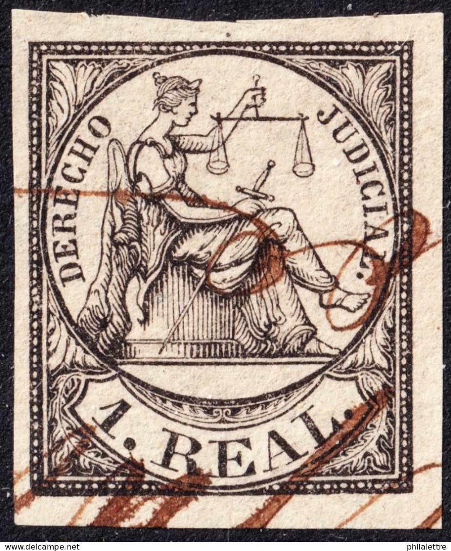 ESPAGNE / ESPANA - COLONIAS (serie Conjunta) 1865 Sello Fiscal "DERECHO JUDICIAL" 1R Negro - Usado A Pluma - Cuba (1874-1898)