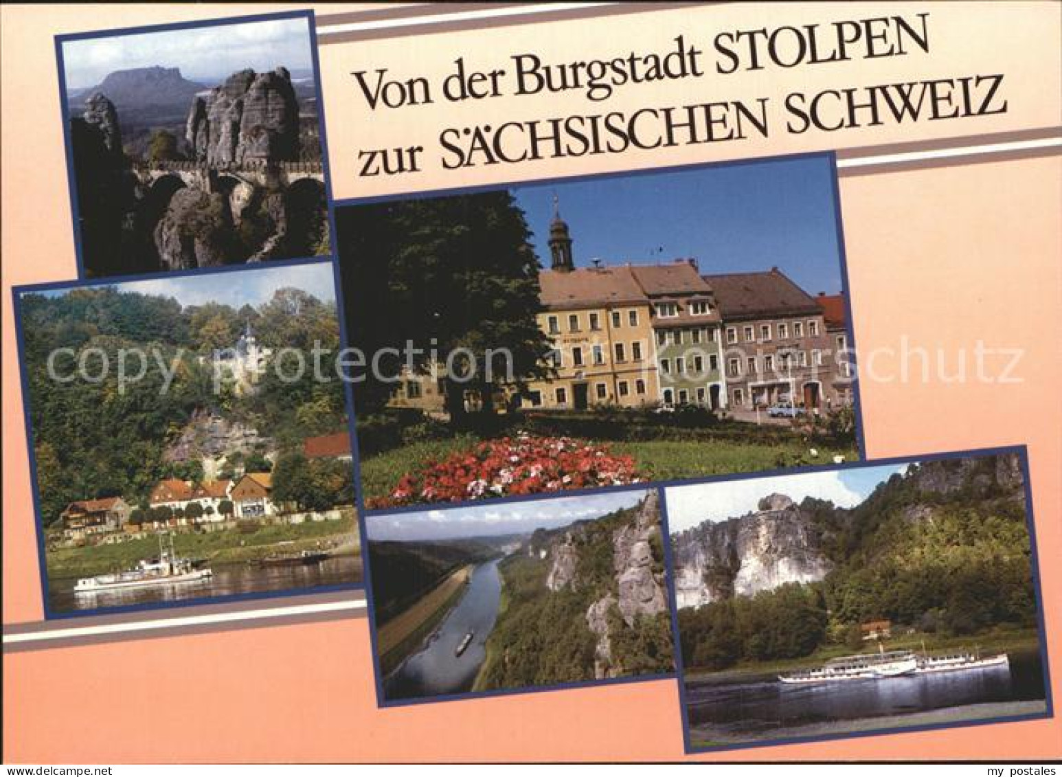 72356008 Stolpen Burgstadt Basteibruecke Faehre Rathen Elbtal Felsenlandschaft E - Stolpen