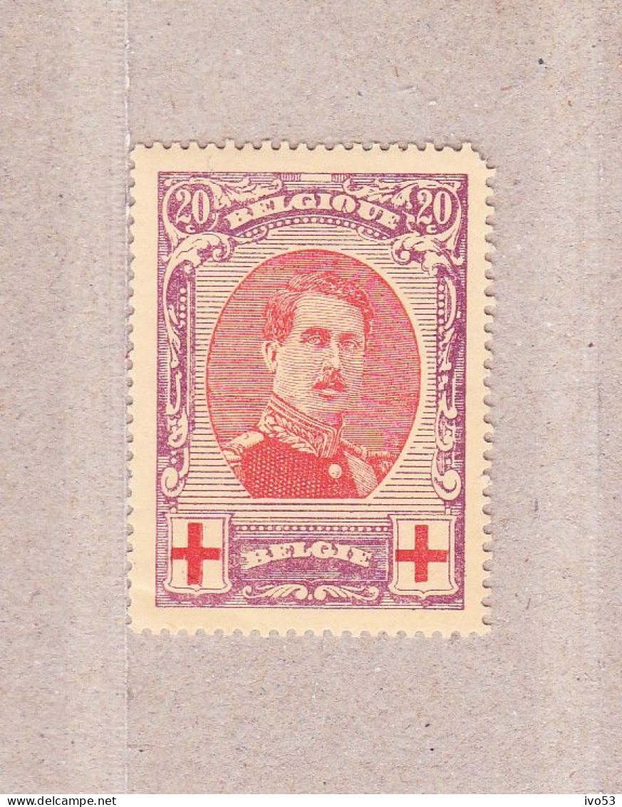1915 Nr 134* Met Scharnier:korte Hoektand.Rode Kruis.OBP 57 Euro. - 1914-1915 Croix-Rouge