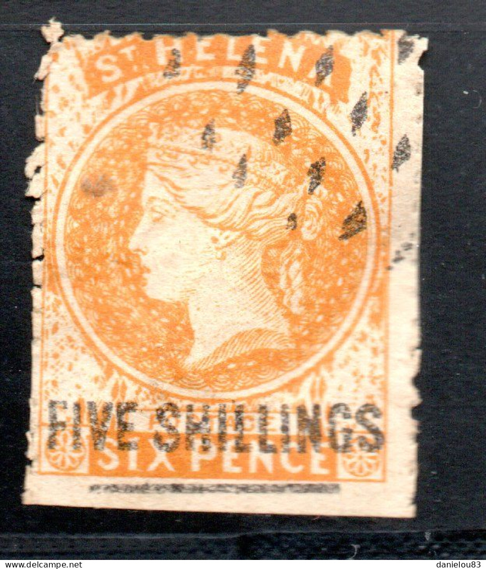 Timbre ST Helene YT N° 10 Année 1864 - Faciale: FIVE SHILLINGS - Oblitéré Côte 70€ - Saint Helena Island