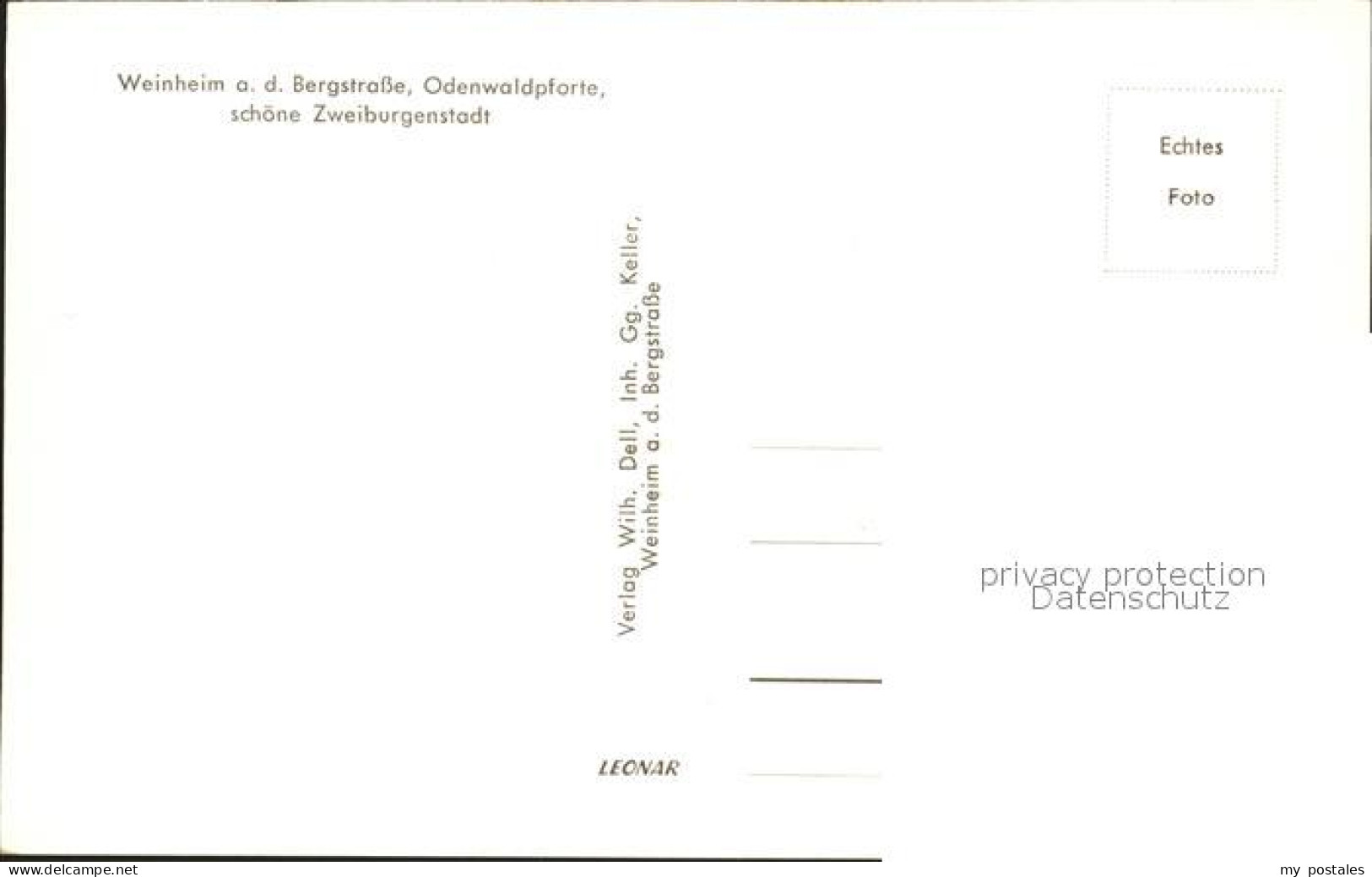 72355006 Weinheim Bergstrasse Odenwaldpforte  Weinheim - Weinheim