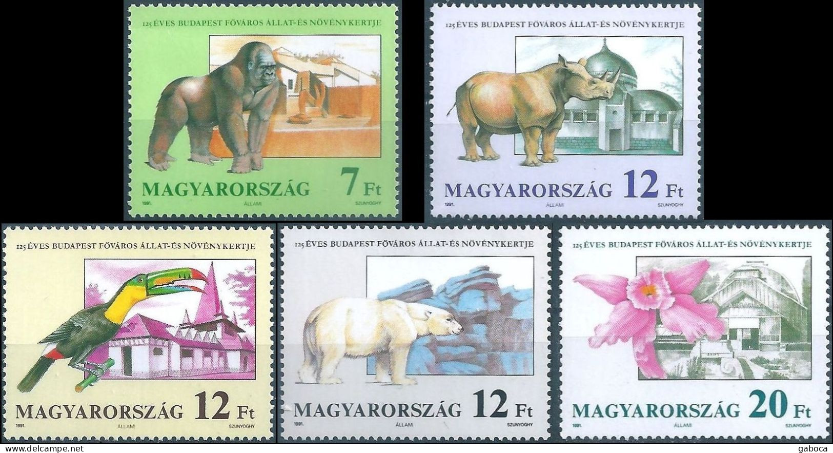 C5214 Hungary Zoo Animal Toucan Anniversary Building Full Set MNH - Cuckoos & Turacos