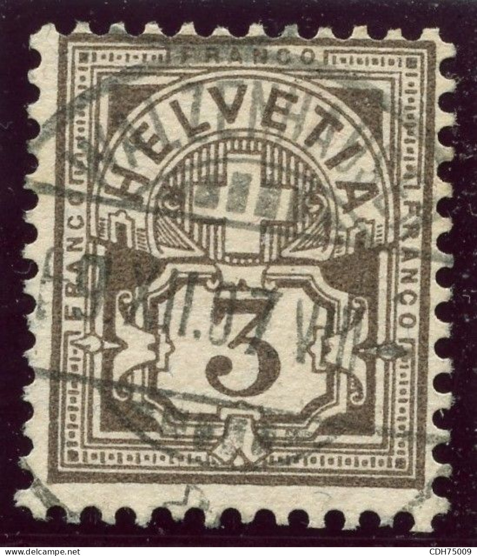 SUISSE - Z 81  3 R. BRUN GRIS - OBLITERE - Usati