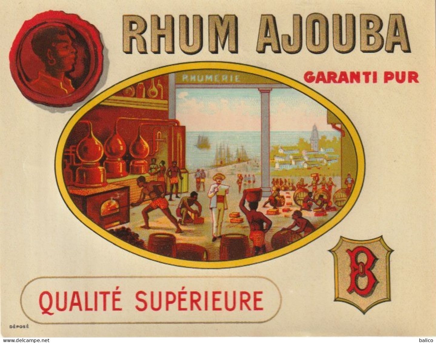 étiquette -    RHUM  AJOUBA       ( Destockage Cause Retraite ) - Rum