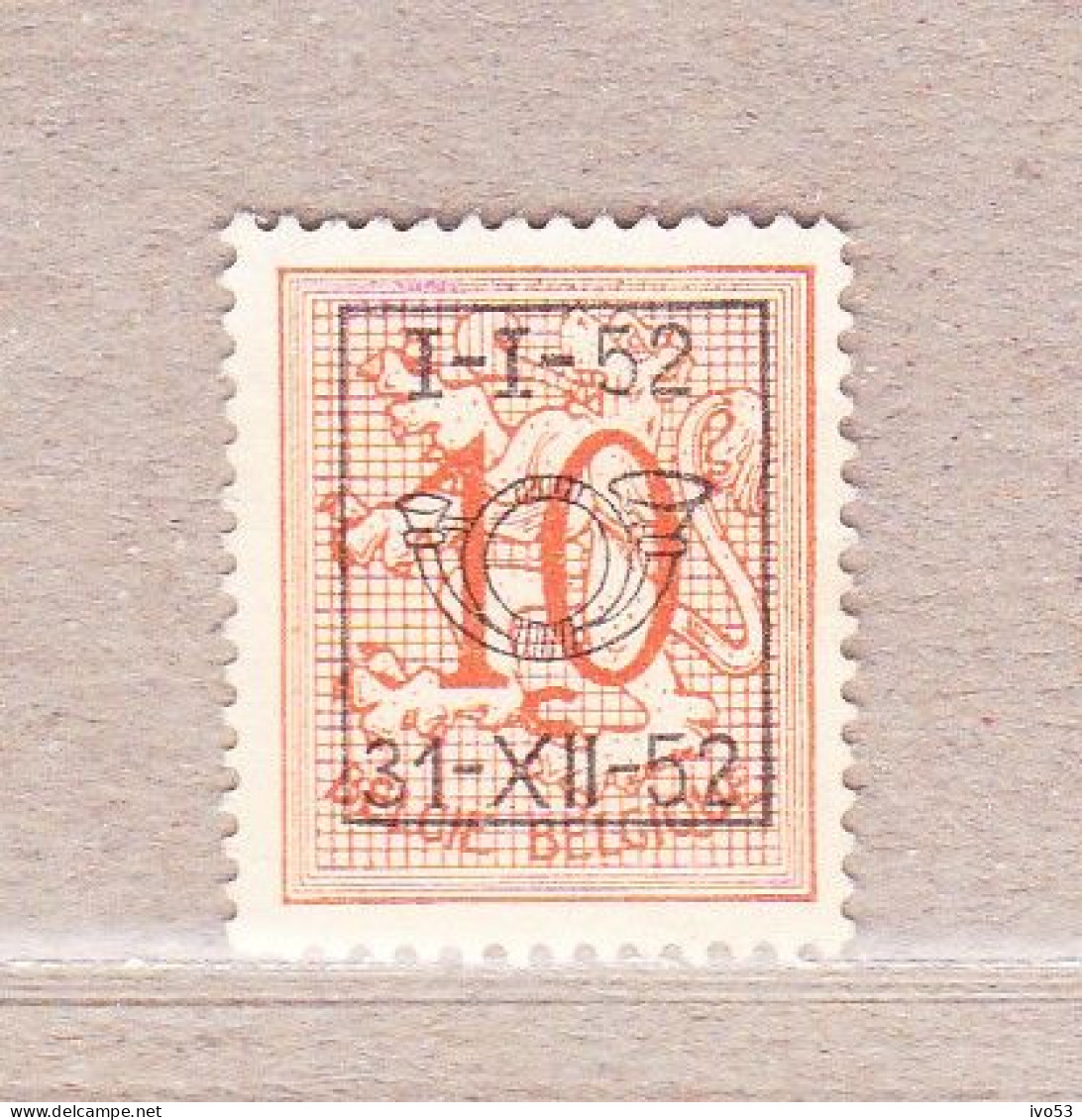 1951 Nr PRE621(*) Zonder Gom.Heraldieke Leeuw:10c.Opdruk I-I-52  / 31-XII-52. - Typografisch 1951-80 (Cijfer Op Leeuw)