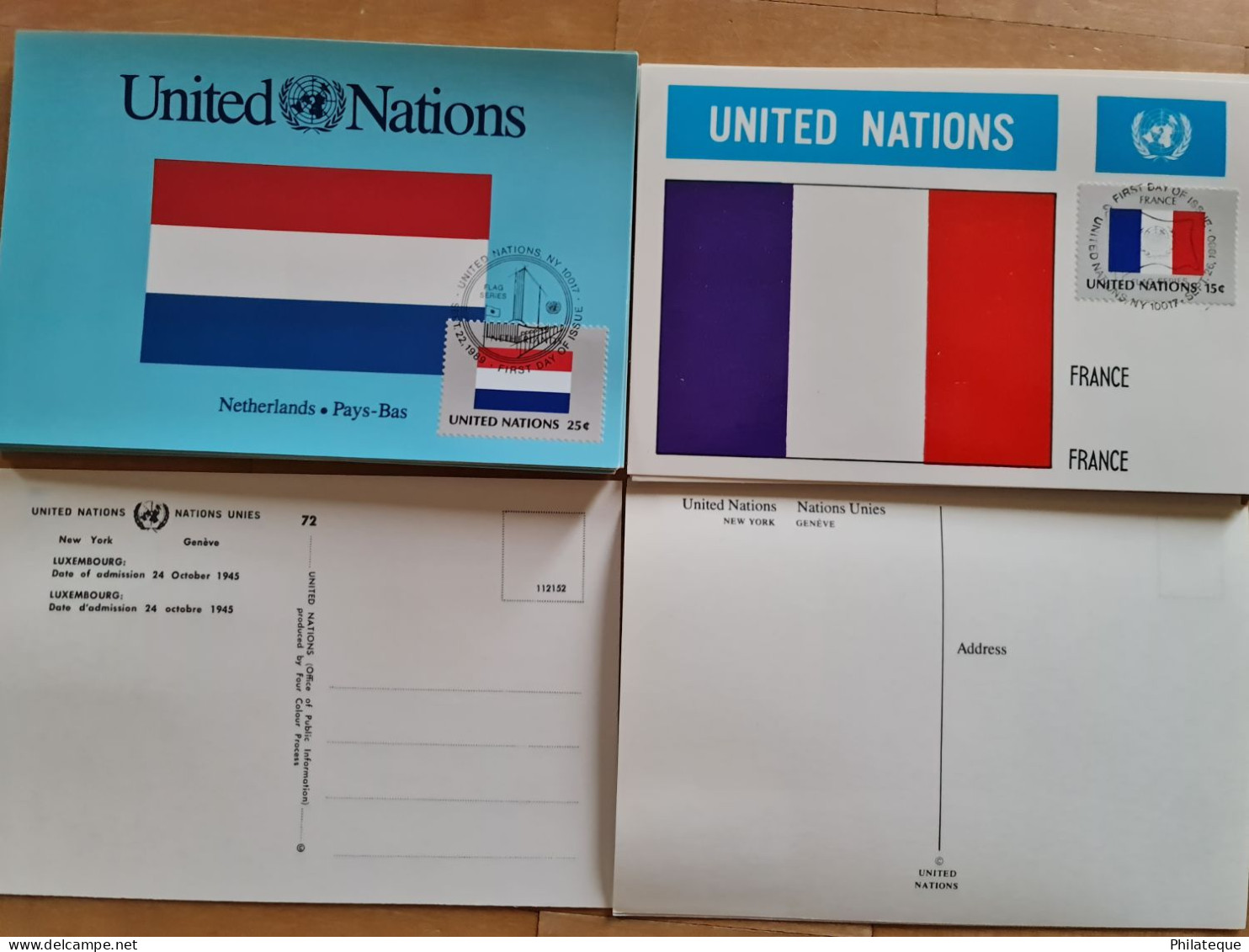 RARE : Cartes Maximum (160) Oblitérées Premier Jour - Drapeaux Nations Unies NY - 1980-89 - Otros & Sin Clasificación