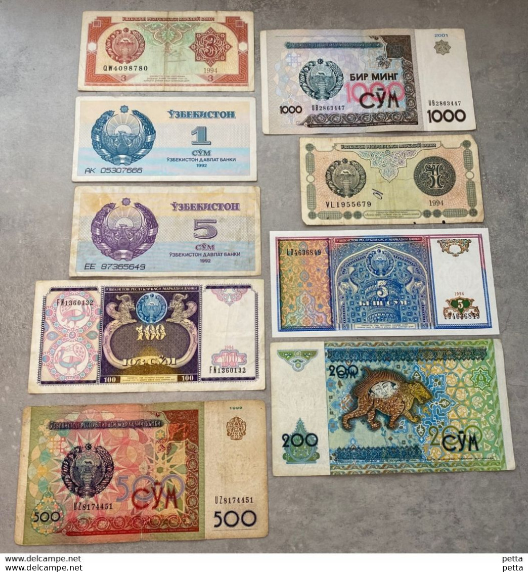 Lot De 9 Billets D’Ouzbékistan Différents… Vendu En L’état - Usbekistan