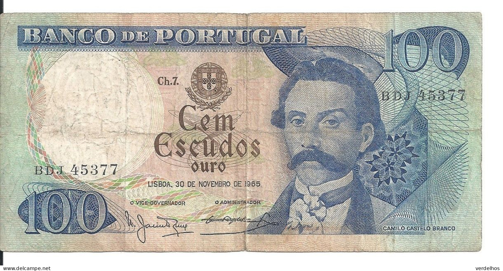 PORTUGAL 100 ESCUDOS 1965 VF P 169 A - Portugal