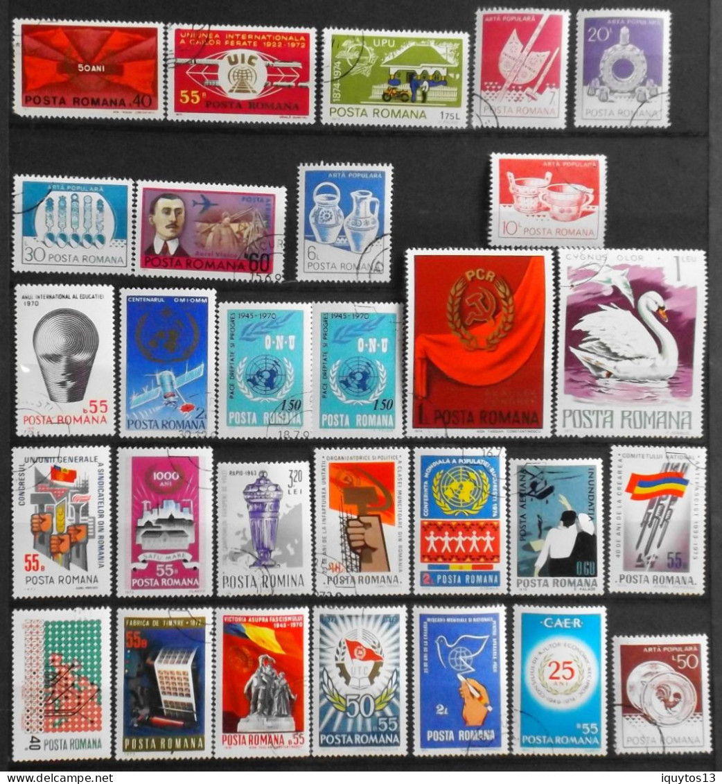 Lot De 90 Timbres - ROUMANIE POSTA ROMANA - Années Diverses - Oblitérés - Sammlungen