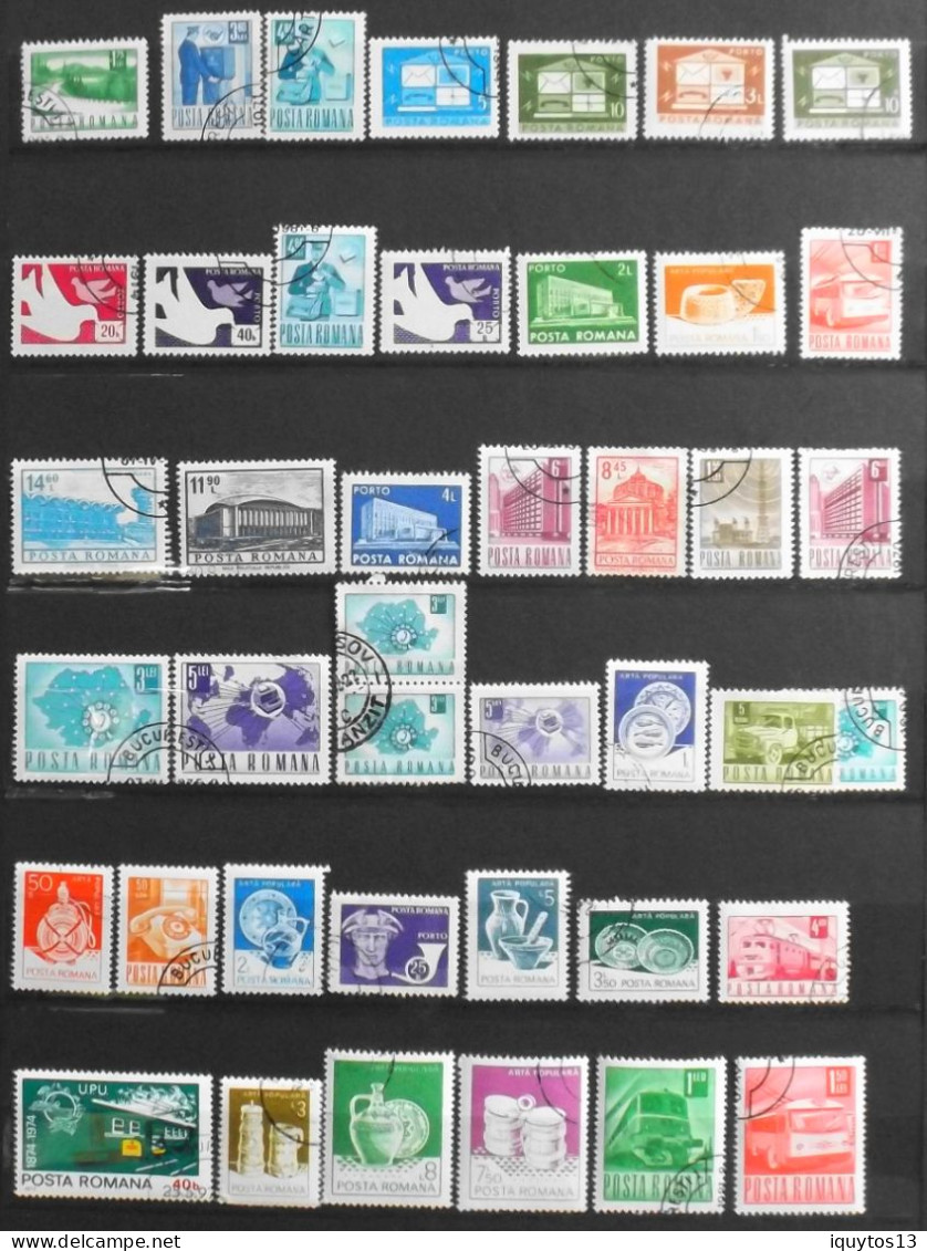 Lot De 90 Timbres - ROUMANIE POSTA ROMANA - Années Diverses - Oblitérés - Verzamelingen