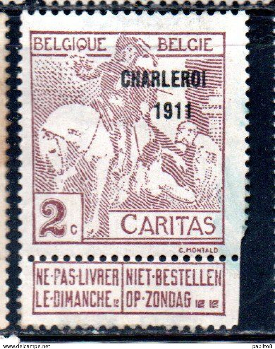 BELGIQUE BELGIE BELGIO BELGIUM OVERPRINTED 1911 CHARITY CARITAS ST. MARTIN OF TOURS DIVIDING HIS CLOAK 2c USED - 1910-1911 Caritas