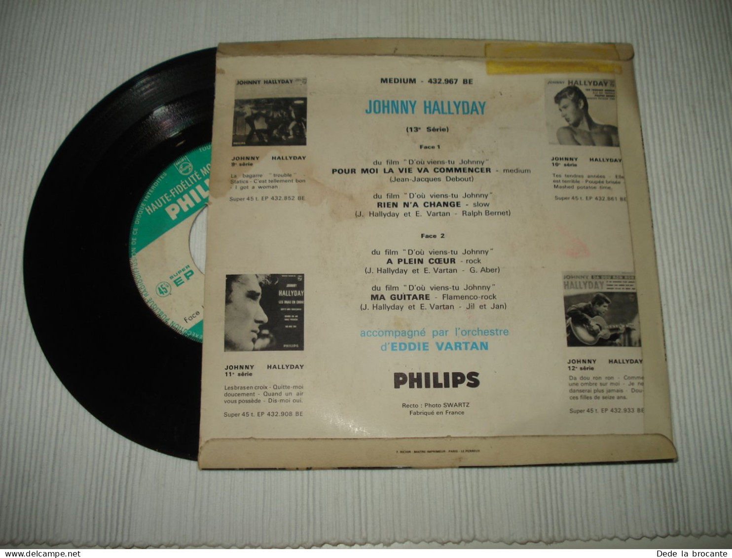 B13 / Johnny  – Pour Moi La Vie Va Commencer  - EP – 432.967 BE- Fr 1963  VG+/G - Formatos Especiales