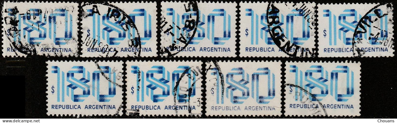 Argentine 1978. ~ YT 1148 X 12 + 1149 X 9 - Chiffres ( 21 V) - Usados