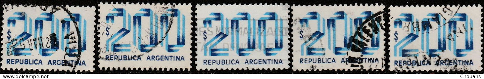 Argentine 1978. ~ YT 1148 X 12 + 1149 X 9 - Chiffres ( 21 V) - Usati