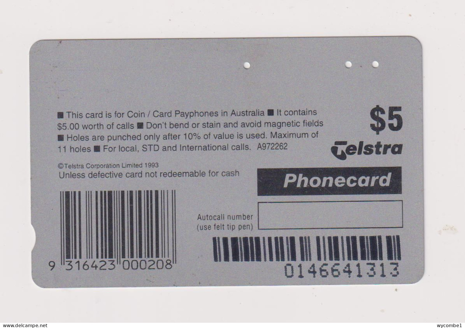 AUSTRALIA - Nescafe Magnetic Phonecard - Australie