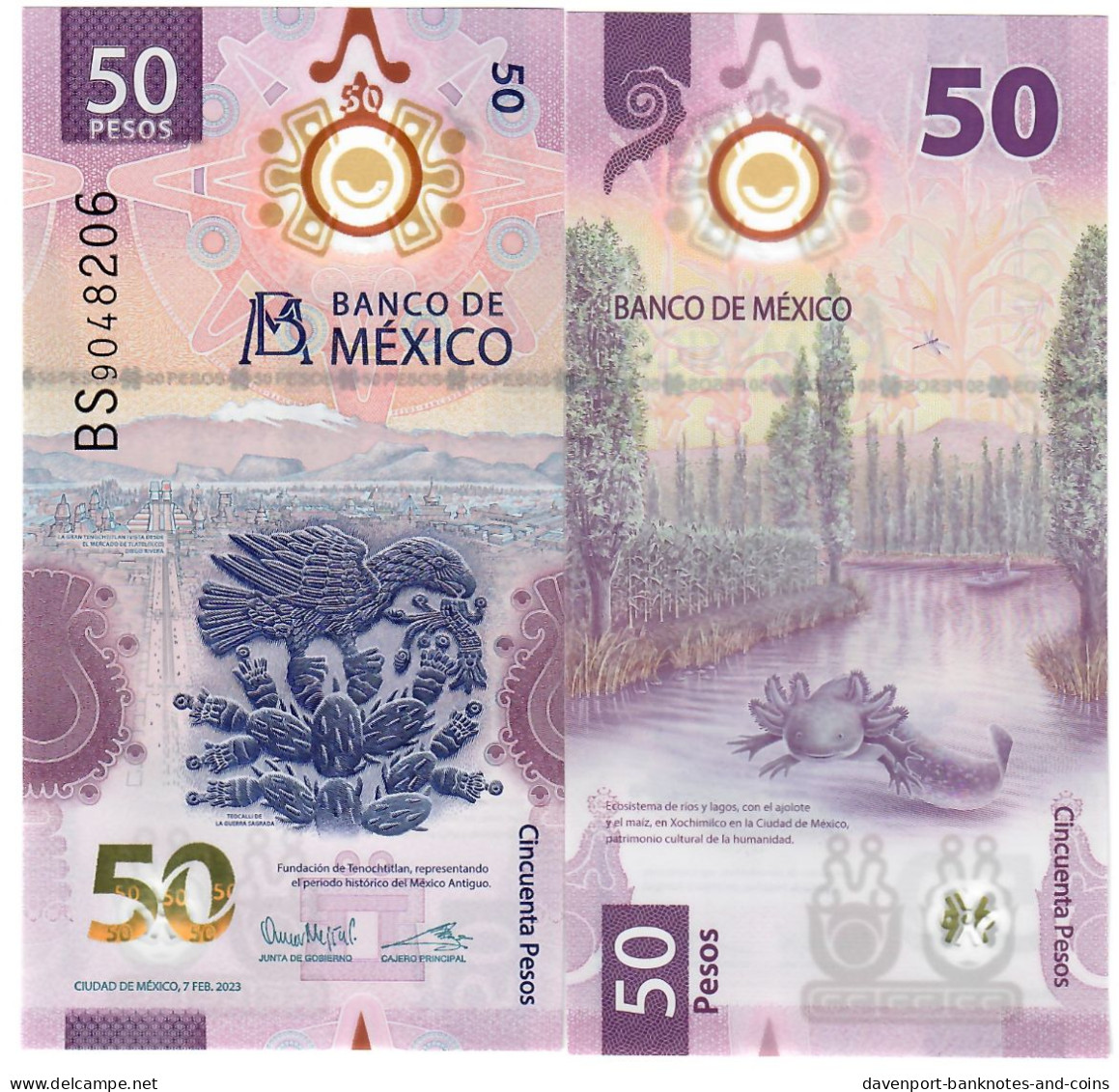 Mexico 10x 50 Pesos 2023 UNC - Dominikanische Rep.