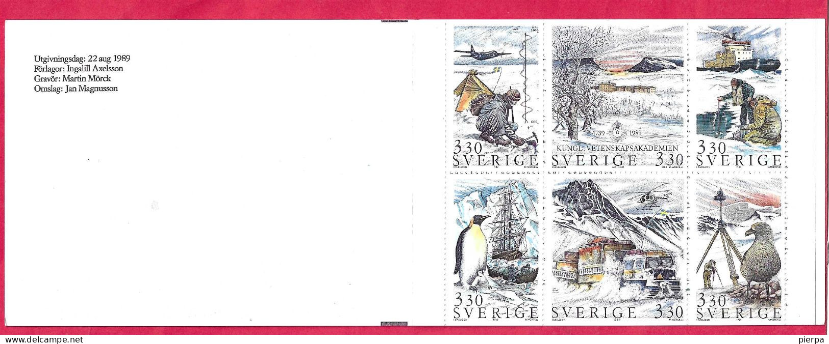 SVERIGE - 1989 - POLO NORD E POLO SUD - LIBRETTO NUOVO (YVERT C1535 - MICHEL 1553\8 BOOKLET) - Autres & Non Classés