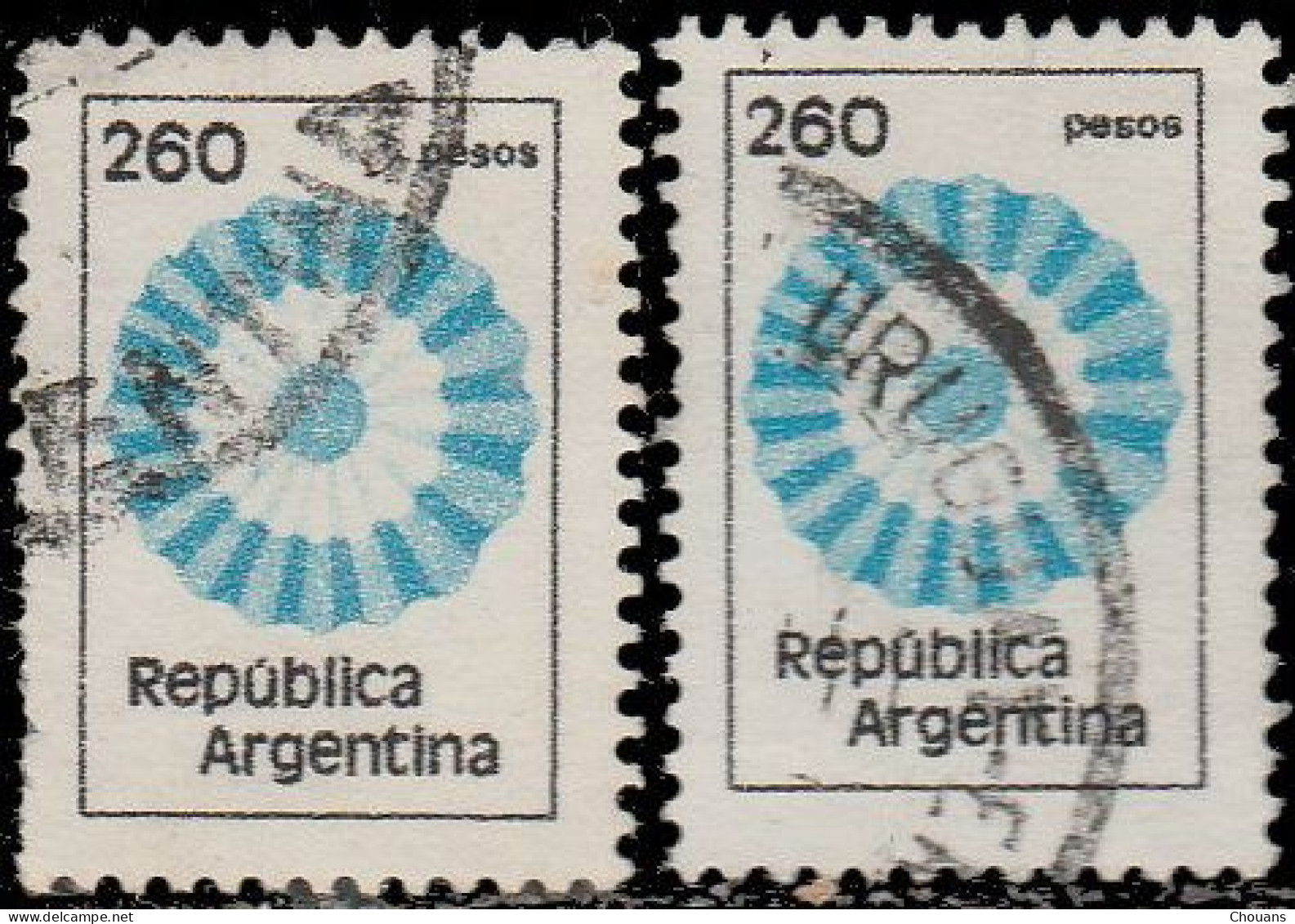 Argentine 1979. ~ YT 1171x2 + Bloc De 4 - 260 P. Couleurs Nationales - Used Stamps