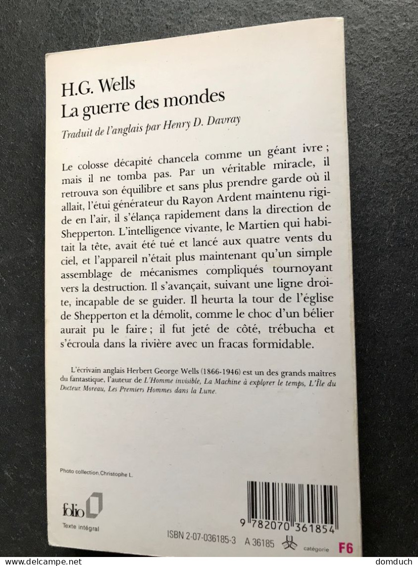 FOLIO S.F. N° 185    La Guerre Des Mondes    H.G. WELLS - Folio SF