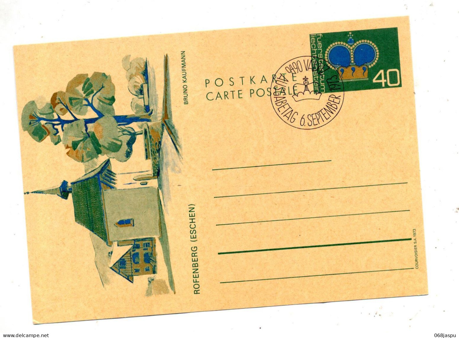 Carte Postale 40 Couronne Fdc Illustré Rofenberg - Postwaardestukken